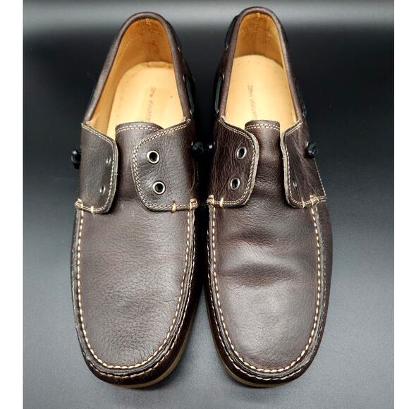 JOHN VARVATOS STAR USA Pebble Leather Boat Shoes Men's 12 - Picture 2 of 16